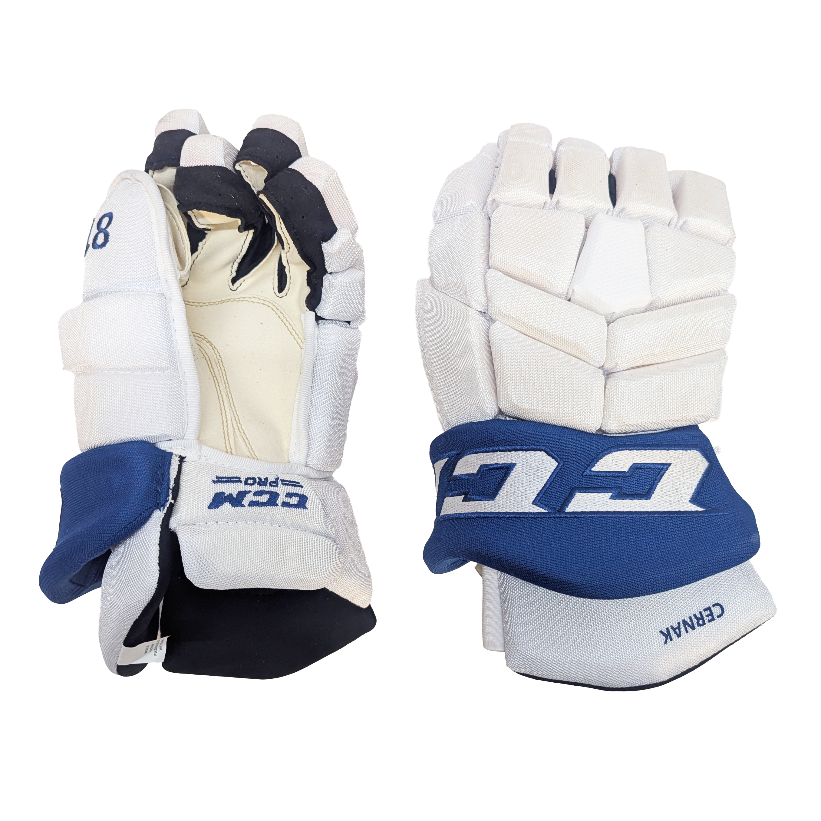 CCM HGTK - NHL Pro Stock Glove - Erik Černák (White/Blue)
